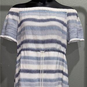 Doe & Rae Navy and Cream Striped Dress